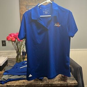 Adidas Golden Hurricane Tulsa University polo women’s size XL TU Blue color